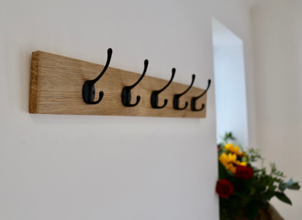 Beautiful oak coat rack for hallway