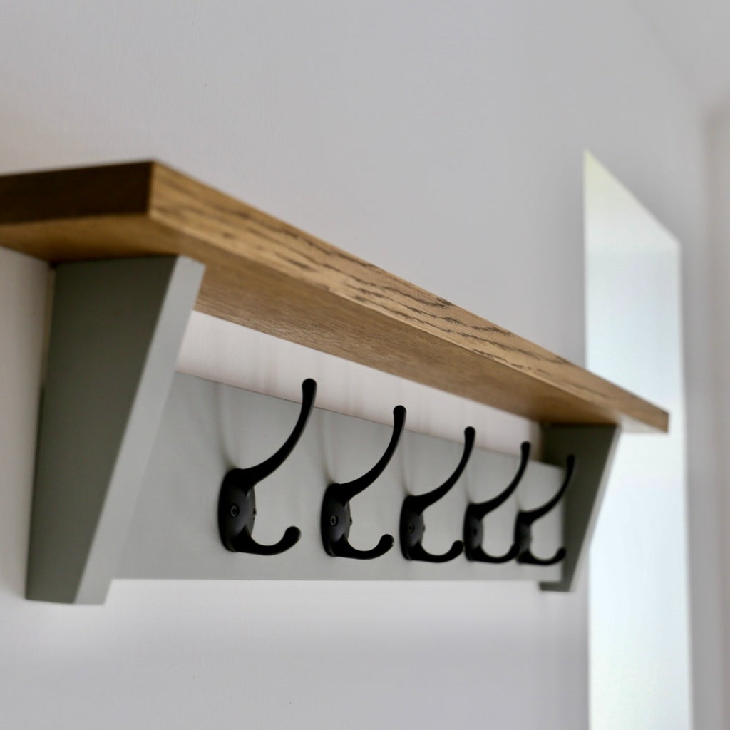 Light Grey Coat Rack handcrafted in the North East of England by Oaky Homes